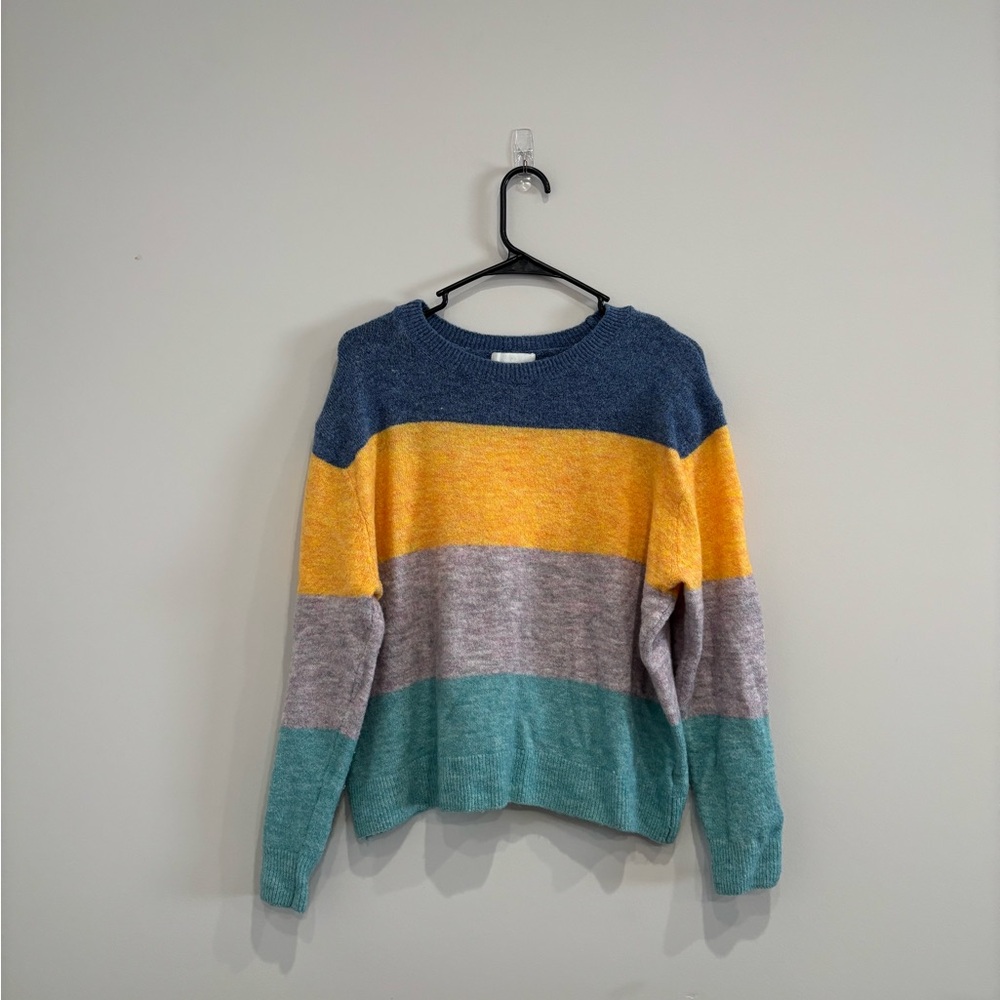 H&M Color Block Crew Neck Sweater